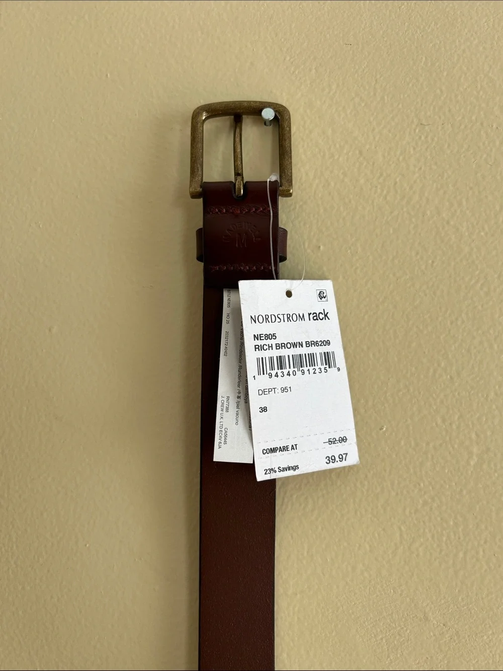 Madewell men’s size 38 belt